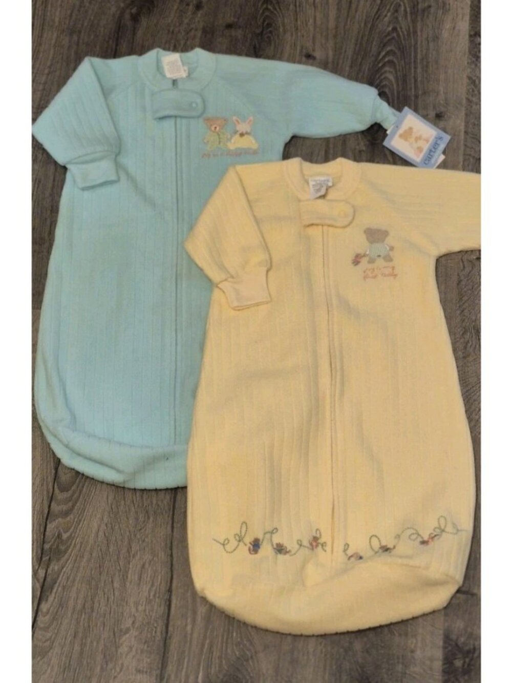 Set Of (2) Vintage CARTERS NWT Unisex Fleece Sleep Sacks One Size To 21 lbs.